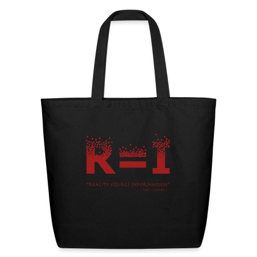 R=I --- Reality equals Information - red design - Eco-Friendly Cotton Tote