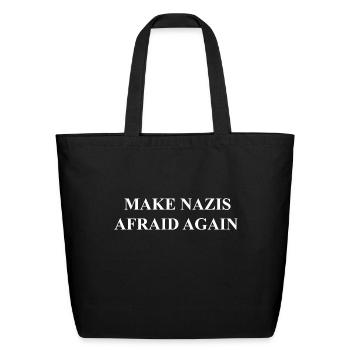 Anti Nazi Saying - Eco-Friendly Cotton Tote - black - Front