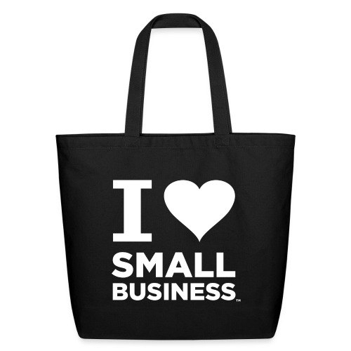 I Heart Small Business Logo (All White) - Eco-Friendly Cotton Tote