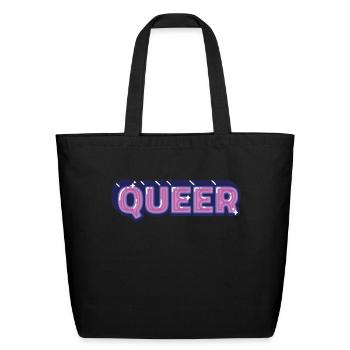 queer - Eco-Friendly Cotton Tote - black - Front