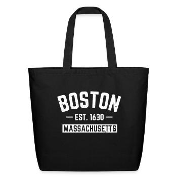 Boston Massachusetts - Eco-Friendly Cotton Tote - black - Front
