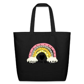 Fourth Grade - Eco-Friendly Cotton Tote - black - Front