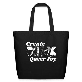 Create Queer Joy Vintage Dancing Queer Pride Month - Eco-Friendly Cotton Tote - black - Front