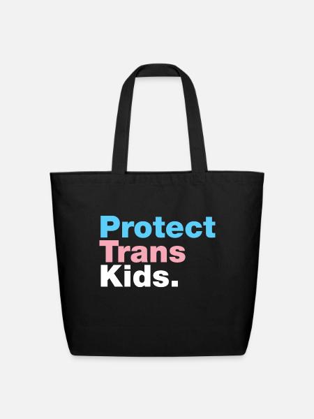 Protect Trans Kids - Eco-Friendly Cotton Tote - black