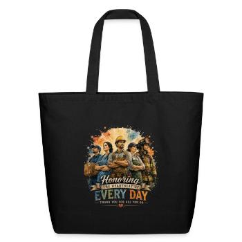 Labor Day Essential Workers Shirt Together We Buil - Eco-Friendly Cotton Tote - black - Front