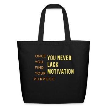 once you find your purpose - Eco-Friendly Cotton Tote - black - Front
