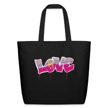 Love basic bubble - Eco-Friendly Cotton Tote - black - Front