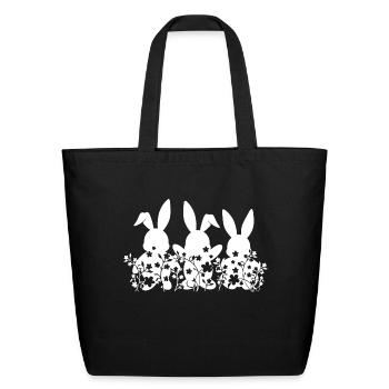 Easter Easter Bunny Rabbit - Eco-Friendly Cotton Tote - black - Front