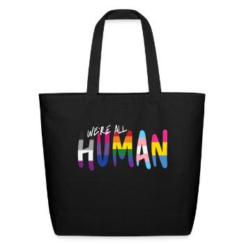 human, various queer flags 1 - Eco-Friendly Cotton Tote - black - Front