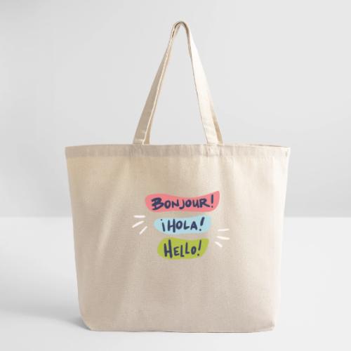Bonjour Hola Hello Shirts - Eco-Friendly Cotton Tote