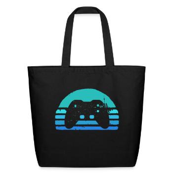 Blue Controller - Eco-Friendly Cotton Tote - black - Front