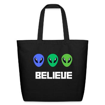 BELIEVE - Eco-Friendly Cotton Tote - black - Front