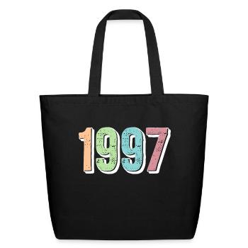 1997 Birth Year - Eco-Friendly Cotton Tote - black - Front