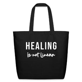 Healing Is Not Linear - Eco-Friendly Cotton Tote - black - Front