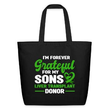 organ donor - Eco-Friendly Cotton Tote - black - Front