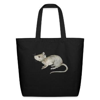 Watercolor mouse cute mouse drawing gifts - Eco-Friendly Cotton Tote - black - Front