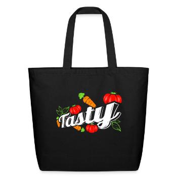 Vegetables Are Tasty Vegetarians - Eco-Friendly Cotton Tote - black - Front