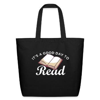 It s A Good Day To Read - Eco-Friendly Cotton Tote - black - Front