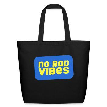 NO BAD VIBES - Eco-Friendly Cotton Tote - black - Front