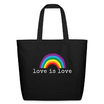 Love is love love - Eco-Friendly Cotton Tote - black - Front