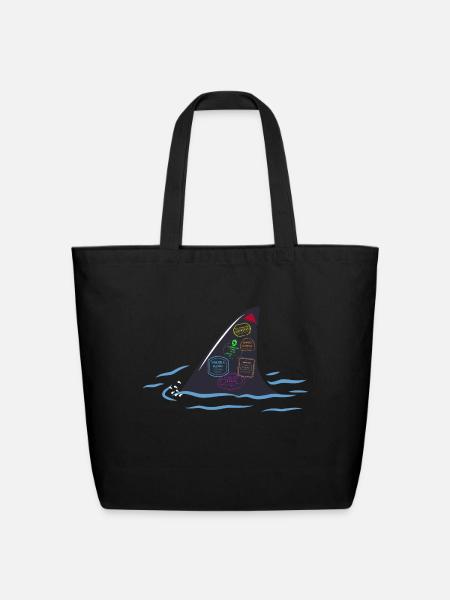 Traveling Shark - Eco-Friendly Cotton Tote - black