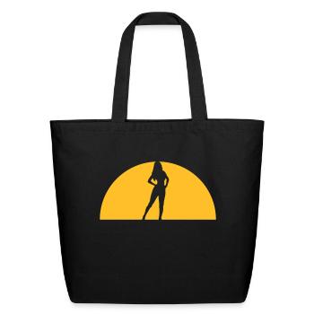 Evening Sun Woman - Eco-Friendly Cotton Tote - black - Front