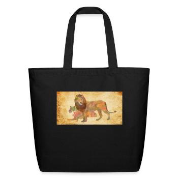 lion - Eco-Friendly Cotton Tote - black - Front