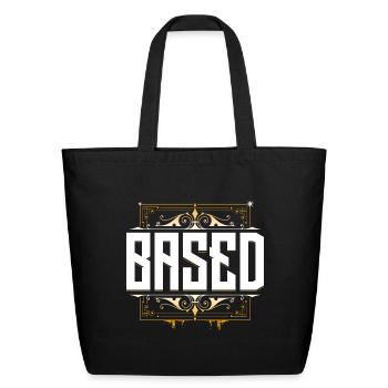 Based - KekW - Omegalul - Twitch - Eco-Friendly Cotton Tote - black - Front