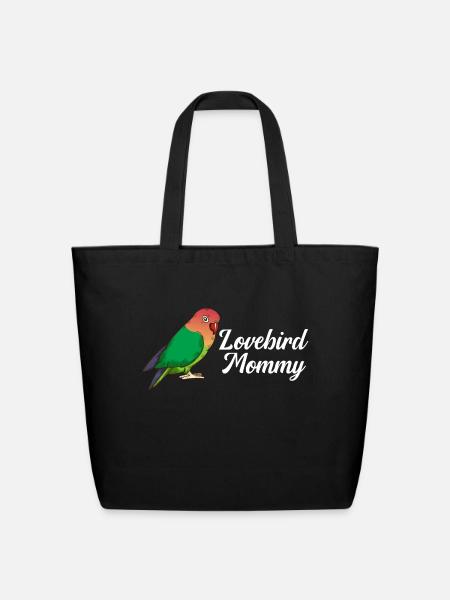 Lovebird Mommy Bird Lover Gift Women Pet Lovebird - Eco-Friendly Cotton Tote - black