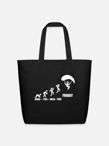 Paragliding Paraglider Pilot Weekly Planning - Eco-Friendly Cotton Tote - black