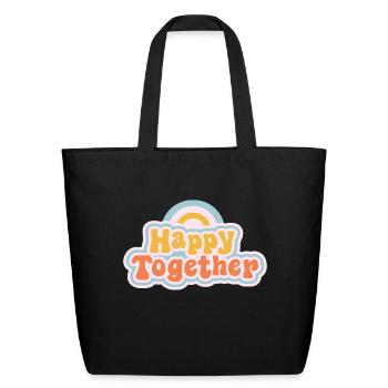 Happy together - Eco-Friendly Cotton Tote - black - Front