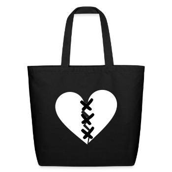 Broken Heart - Eco-Friendly Cotton Tote - black - Front
