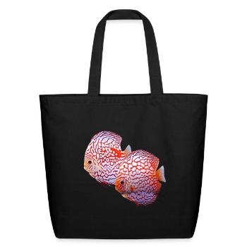 CHEQUERBOARD DISCUS FISH - CHECKERBOARD DISCUS - Eco-Friendly Cotton Tote - black - Front
