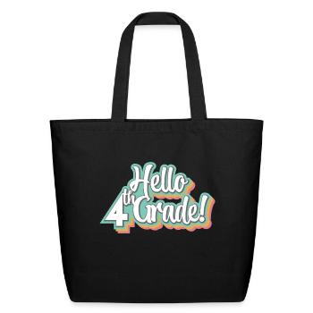 4th Grade - Eco-Friendly Cotton Tote - black - Front