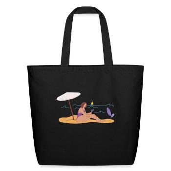 holiday2 1 - Eco-Friendly Cotton Tote - black - Front