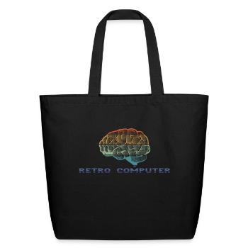Retro Computer Vintage Colored Brain - Eco-Friendly Cotton Tote - black - Front