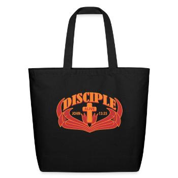 Disciple Alive Christian Bible Inspired Design - Eco-Friendly Cotton Tote - black - Front