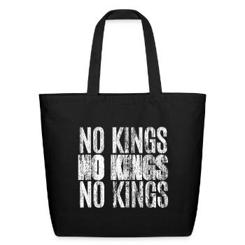 No Kings  - Eco-Friendly Cotton Tote - black - Front