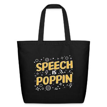 Speech Pathologist  SLP Therapy - Eco-Friendly Cotton Tote - black - Front