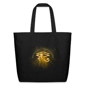 Golden Eye of Horus Ancient Egyptian Symbol - Eco-Friendly Cotton Tote - black - Front