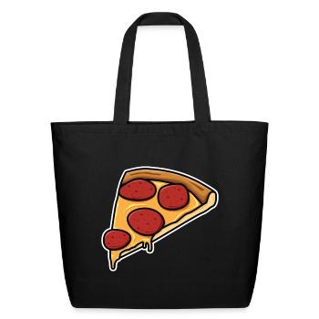 Pizza Slice - Eco-Friendly Cotton Tote - black - Front