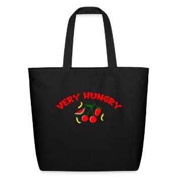 VERY HUNGRY - Eco-Friendly Cotton Tote - black - Front
