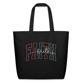 Faith Christian Religious - Eco-Friendly Cotton Tote - black - Front