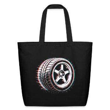Car Tire Tuning Drift Motorsport Design - Eco-Friendly Cotton Tote - black - Front