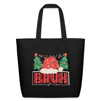Funny Reindeer Elf Christmas Holiday Gift Shirt - Eco-Friendly Cotton Tote - black - Front