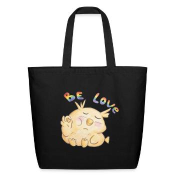 Chubby Zen Duck - Eco-Friendly Cotton Tote - black - Front