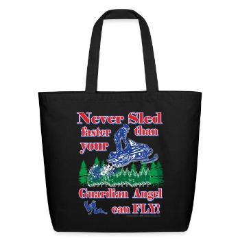 Guardian Angel Snowride - Eco-Friendly Cotton Tote - black - Front