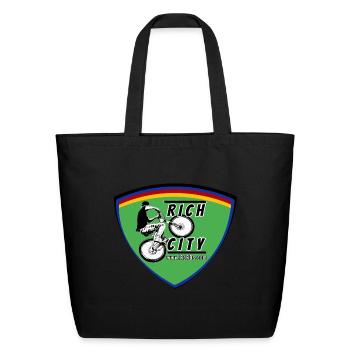 The Badge - Eco-Friendly Cotton Tote - black - Front