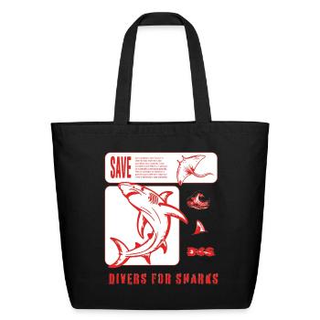 Divers for Sharks new logo mission - Eco-Friendly Cotton Tote - black - Front