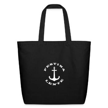 Festina Lente - Eco-Friendly Cotton Tote - black - Front